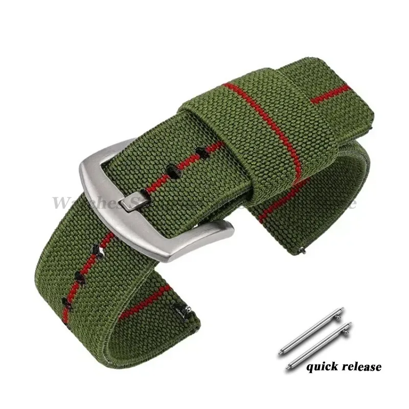 Woven Elastic Nylon Watch Band - Quick Release Military Sport Strap