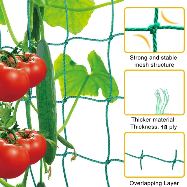 1-2roll 1.8x0.9-5m Garden Plant Climbing Net Plant Trellis for Fruits Vegetables Grapes Cucumber Net Plant Trellis Pergolas 3