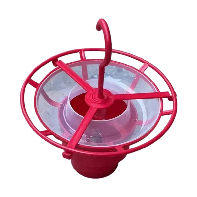 

Outdoor Plastic Bird Feeder Outdoor Bird Bath Heater Hook Feeder Bird Drinker (Red Heater -No Feeder) US Plug