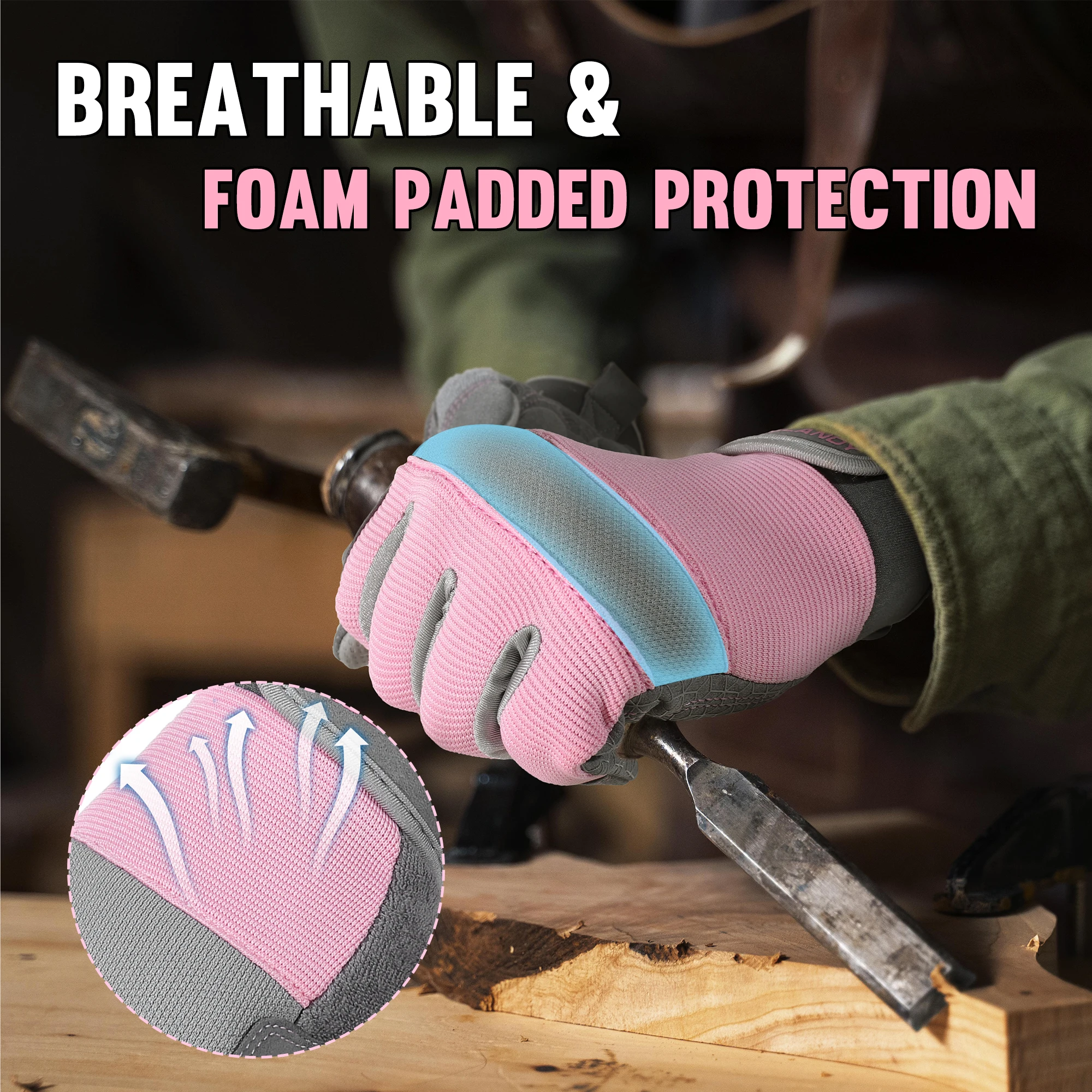 HANDLANDY Womens Work Gloves Grip Safety Moving Driving Gloves Touch Screen Utility Yard Workers work gloves,protective gloves