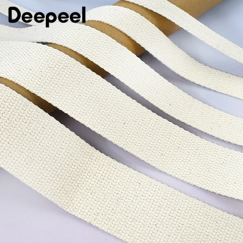 9M 10-50mm Beige canvas webbing belt cotton webbing canvas bag strap to the meter backpack nylon tape sewing belt sling decoration band accessories
