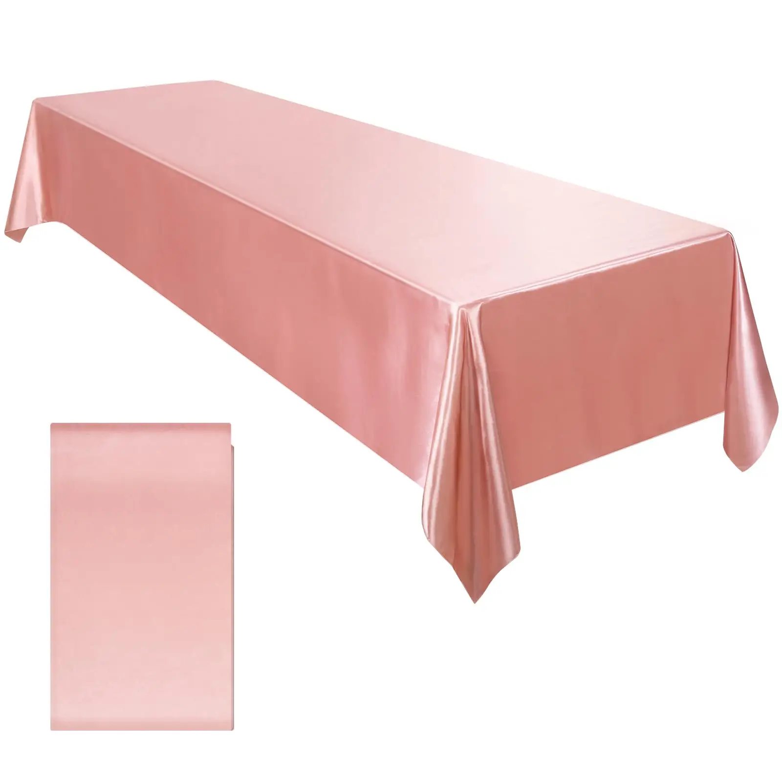 Rose Gold Satin Tablecloth - Nordic Elegance Wedding and Party Table Cover