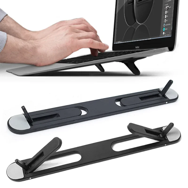 Suporte para Laptop Portátil Dobrável Invisível Notebook Suporte do Teclado Riser Universal Auto-adesivo Plástico Refrigeração Kickstand Pad - Imagem 6