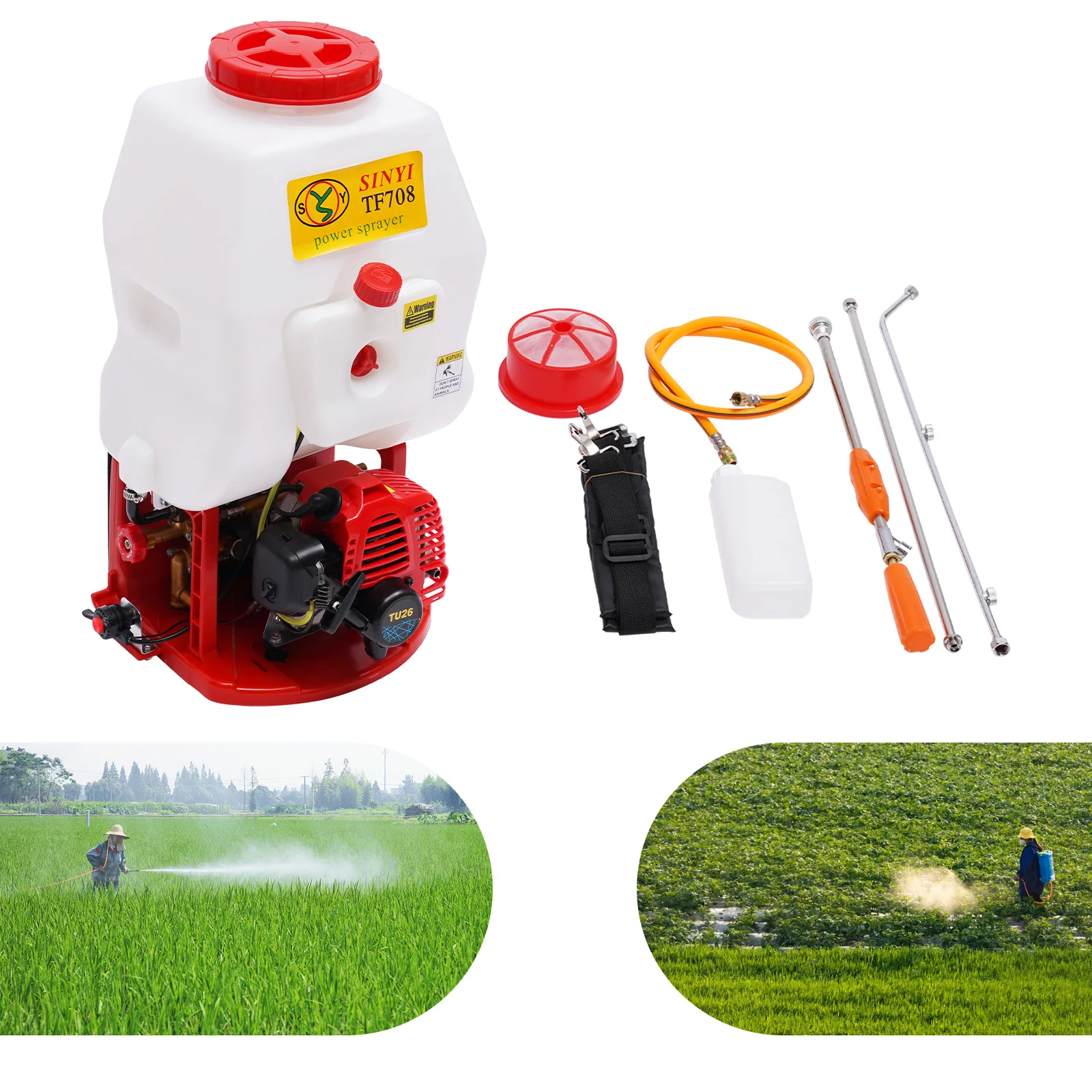 Rucksack-Sprühgerät 25,4cc Duster-Sprüher 20L Tank für Feld- und Obstbau 8m Sprühreichweite Schädlingsbekämpfung – Detail 18