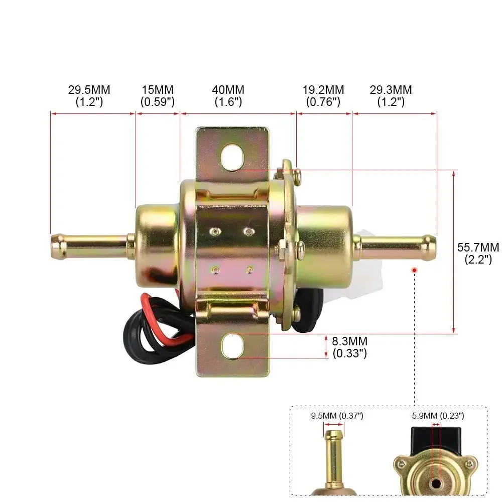 12V Universal Low Pressure 3-5 psi Fuel Pump Petrol or Diesel Electric For Kubota Yanmar Cub Cadet EP500-0 EP-500-0 FP7901-017