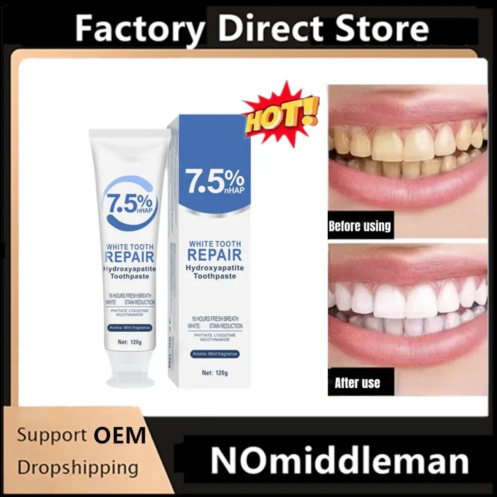 Hydroxyapatite Toothpaste Dental Calculus Remover Improve Bad Breath Prevent Caries Mint Fresh Breath Teeth Whitening