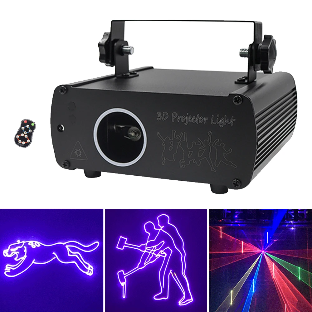 

DJ Laser Party Lights 300MW RGB 3D Animation Laser Light Projector DMX / Remote Control SD Card Lazer Light for Bar Disco Show