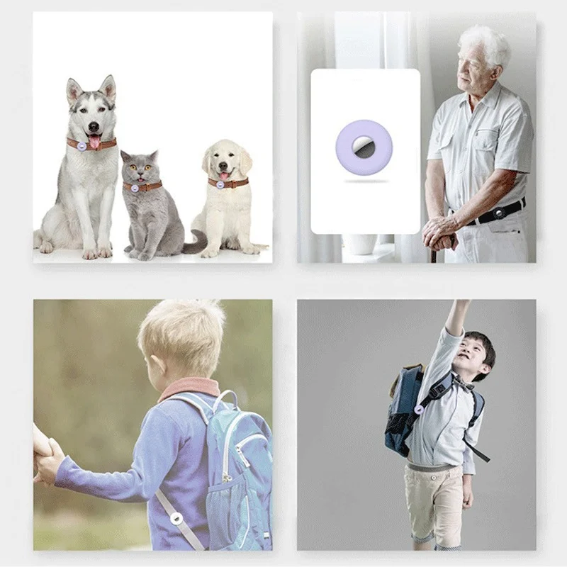 For Apple Airtags Luminous Silicone Cover Pet Portable Anti-Lost Locator Tracker Keychain for Airtags Cover Accessories