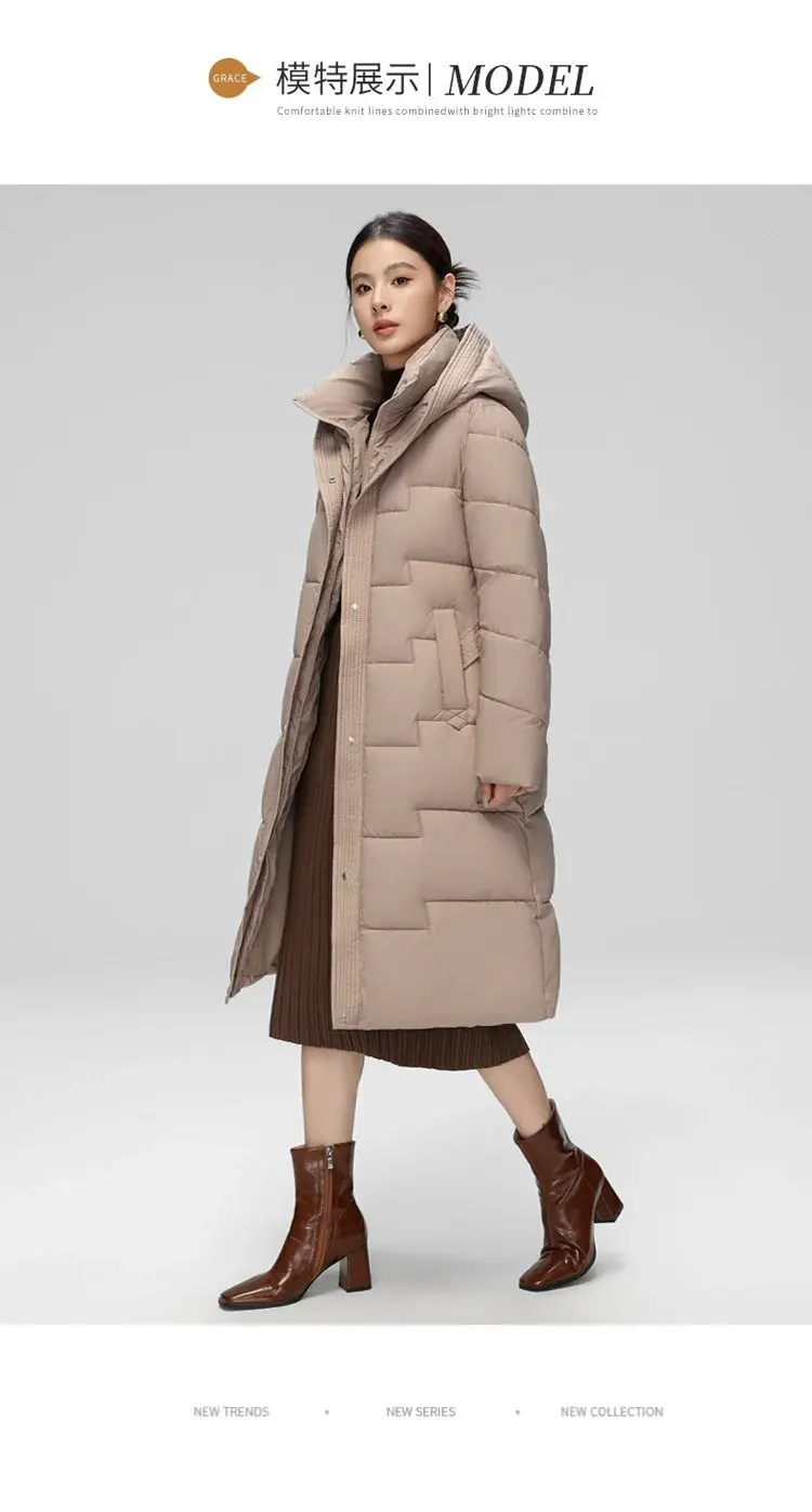 Women Winter Mid-Length Cotton Padded Jacket With 2025 New Women Warm Thicken Cotton Coat Korean Loose Hooded Parkas Outwear