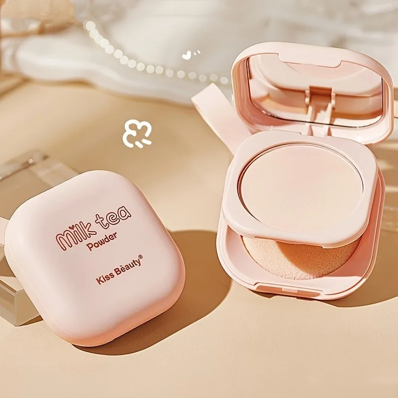 Milk Tea Waterproof Compact Powder - Full Coverage Matte Setting Powder