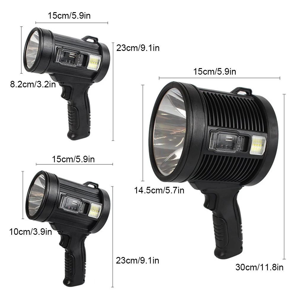 Flashlight Solar Rechargeable Torch Searching Lantern Work Light Household Professional Lamp Warning Power Bank T6 Light