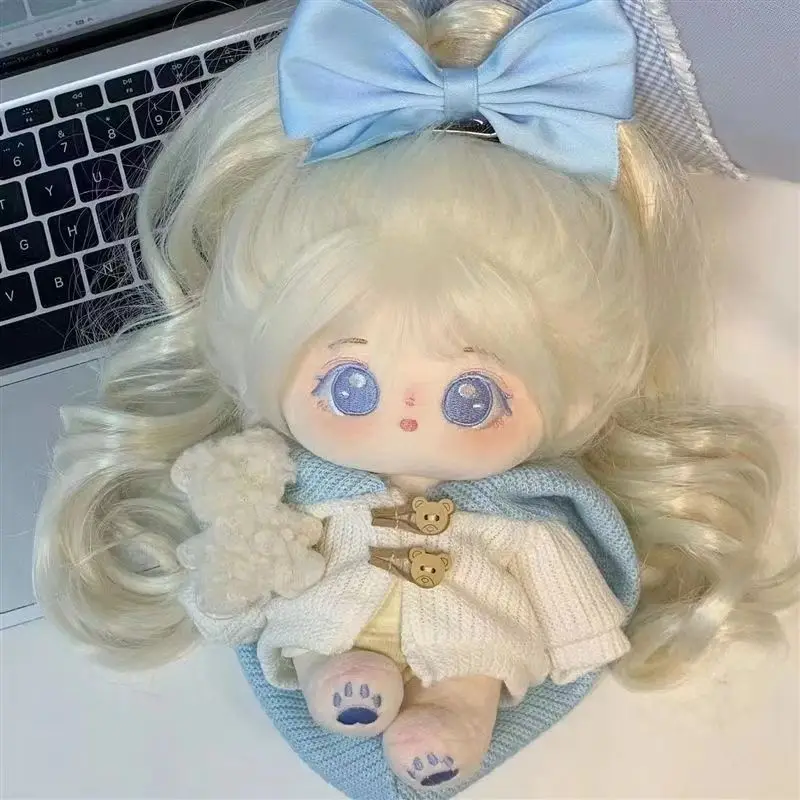 女の子のためのヘア付きぬいぐるみ,長さ20cm,韓国のポップexo idol人形