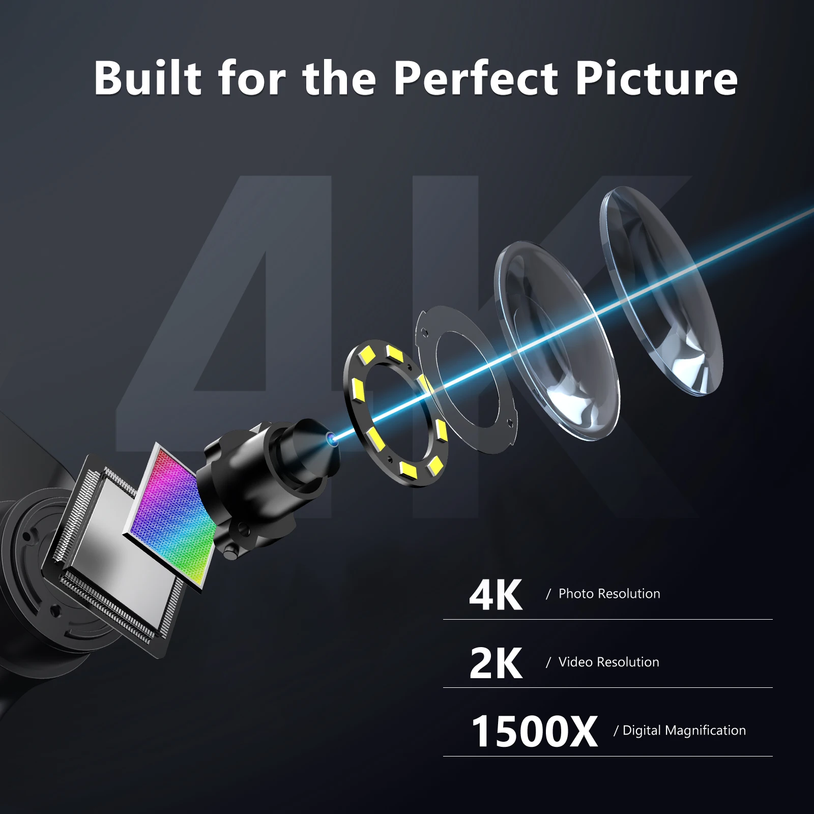 4K Digita Microscope with 7inch IPS Screen 48MP HD HDMI Microscope 1500X Solderi