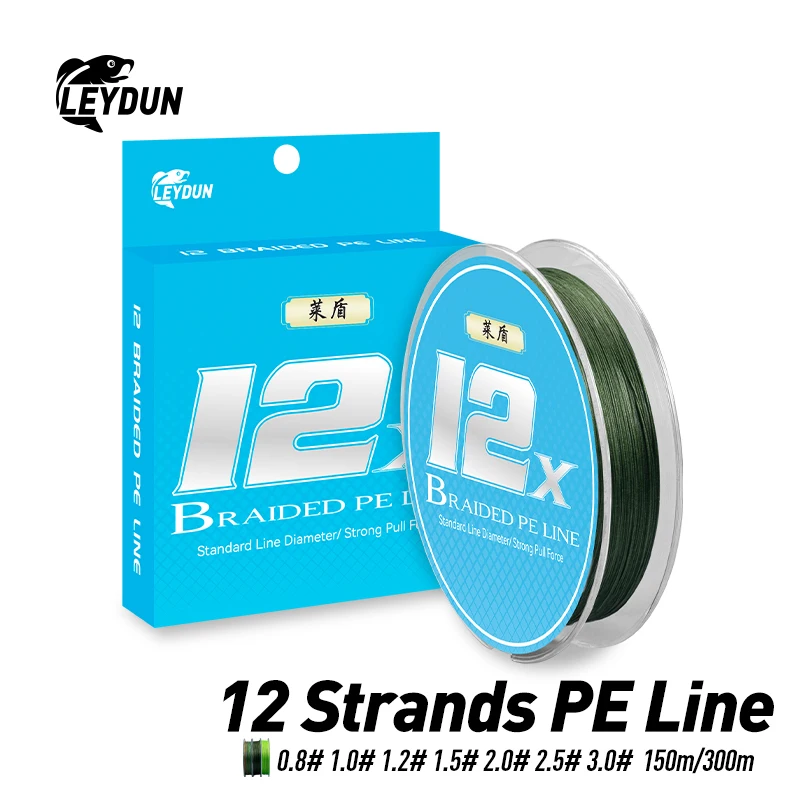 LEYDUN Micro Fishing Lines 12 Strands Braided PE 150m 300m Japan Smooth Multifilament Line Sea Fishing Carp Fly Wire Tool