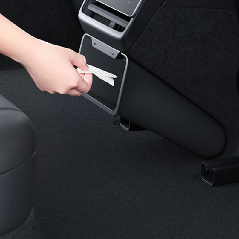 Car Magnetic Rear Storage Box For Tesla Model 3 Highland-Car Magnetic Trash Can Interior Accessories