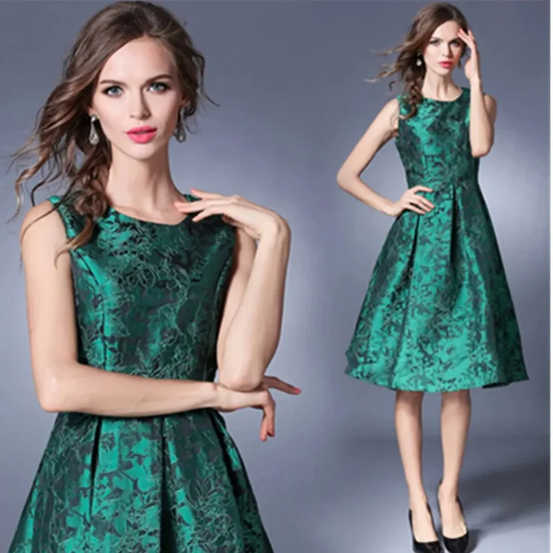 

Fashion Women Sexy Vintage Sleeveless Print Evening Party Dress Elegant Women's Floral Maxi Dress