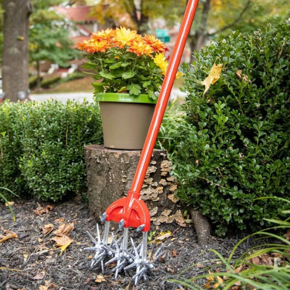 Steel Rotary Garden Cultivator with Long Handle 4