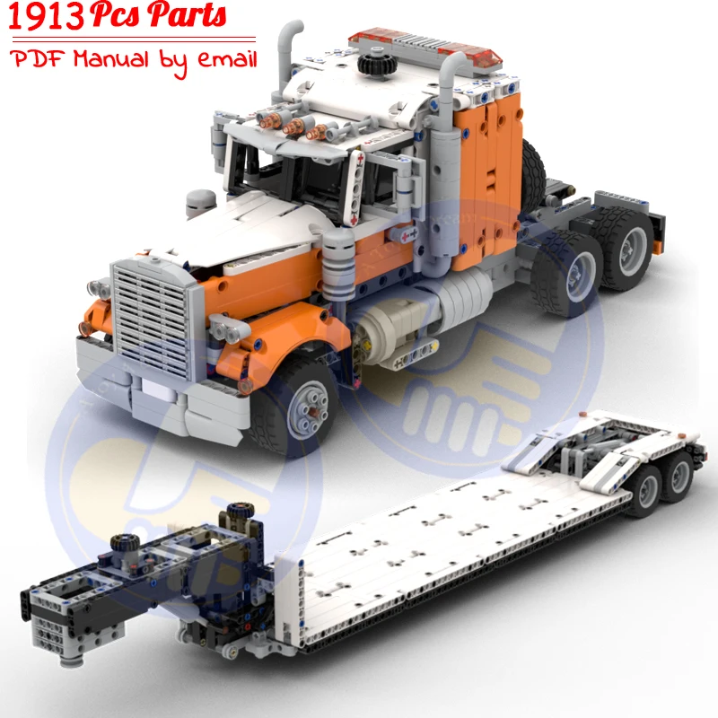 Moc Truck & Gooseneck Trailer Fit For Mark Inno 42078 Building Blocks Fai Da Te Tecnico Assemblare Camion Auto Modello Mattoni Fai Da Te Giocattoli