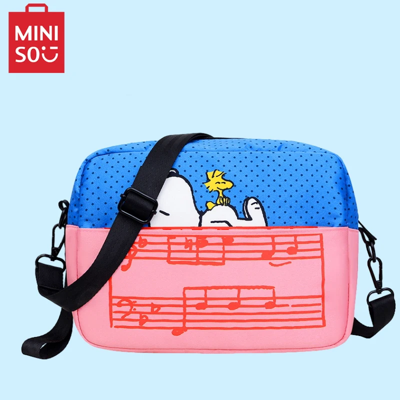 

Miniso Snoopy Повседневная сумка через плечо, мультяшная сумка через плечо, Повседневная Сумка-слинг, портативная дорожная сумка-мессенджер для пары, Студенческая школьная сумка