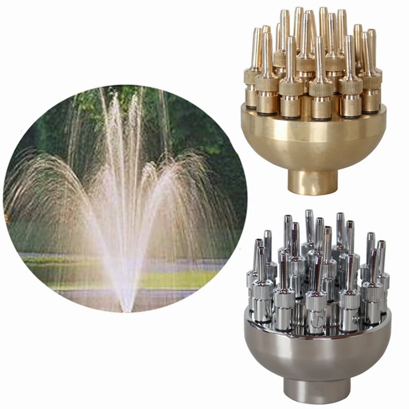 High Quality 3 Layers Flower Fountain Nozzles 1" 1.5" Brass Stainless
