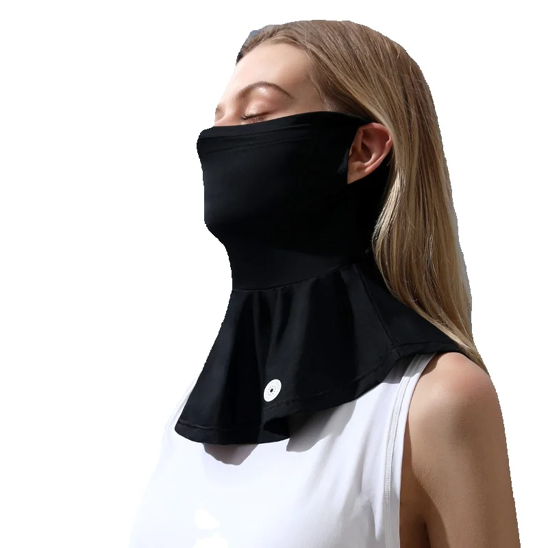 Ice Silk Sunscreen Mask for Women's Summer Outdoor Cycling Sunshade, UV Protection, Breathable Neck Protection Headband_voghion.com