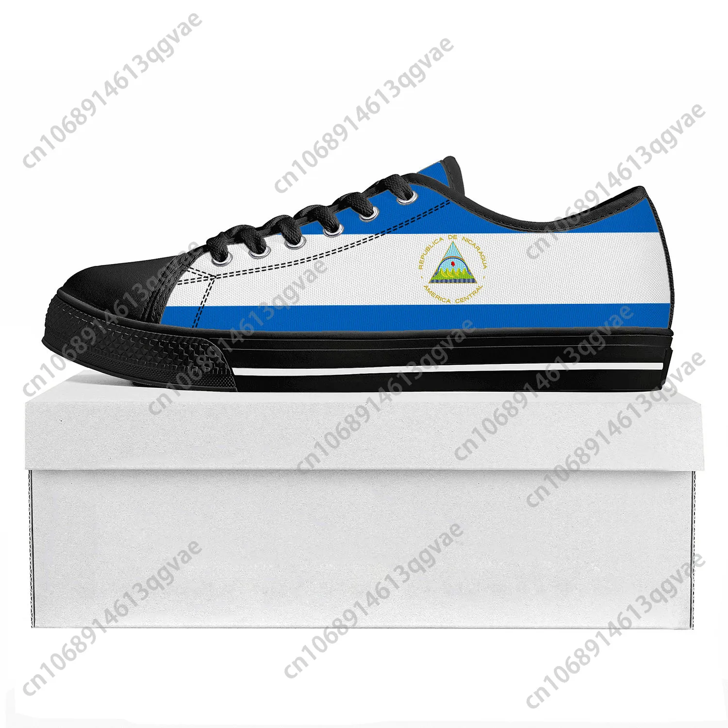 

Nicaragua Flag Pop Hot Low Top High Quality Sneakers Mens Womens Teenager Canvas Sneaker Prode Casual Couple Shoes Custom Shoe