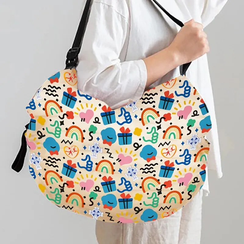 1pc Foldable Shopping Bag Eco-friendly Waterproof Portable Storage - Image 2