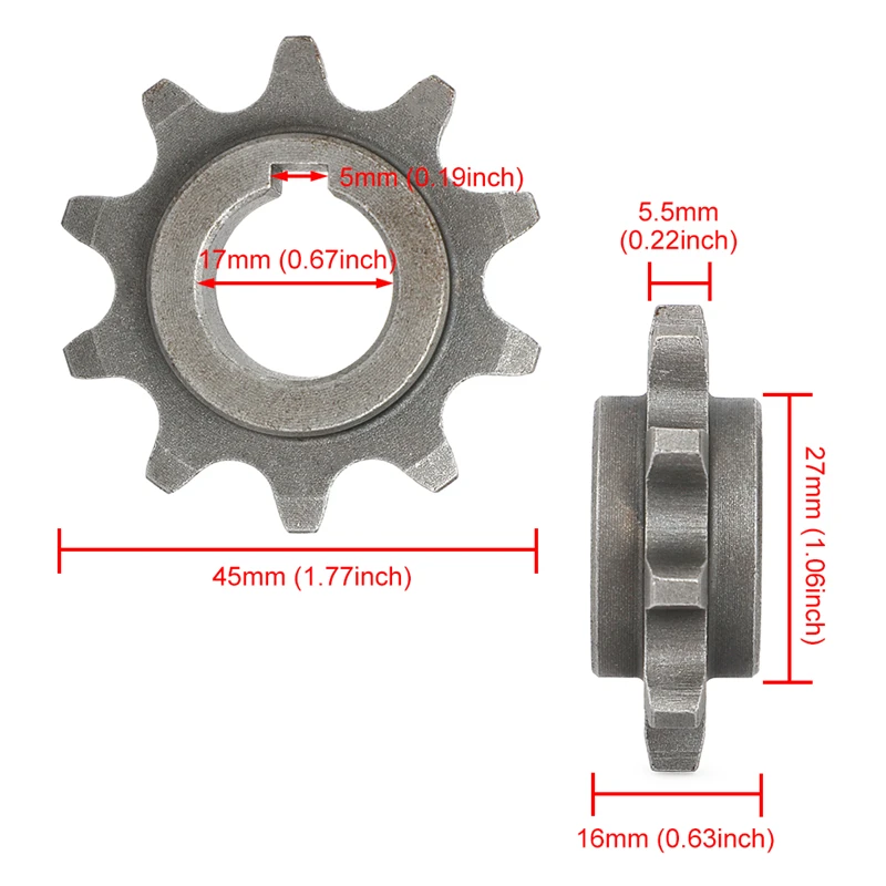 10 Teeth 420 Chain Front Engine Sprocket with Cotter Open Pin for Coleman CT200 Trail 200 Mini Bike KT196 Go Kart