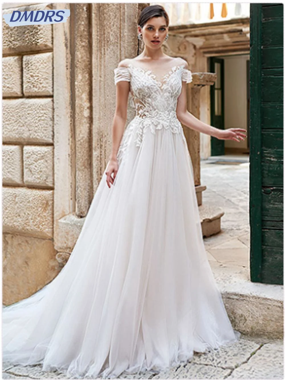 

Elegant Off The Shoulder Dress For Bride Classic Lace Appliques Bridal Gown Elegant A-line Long Wedding Dress Robe De Mariée