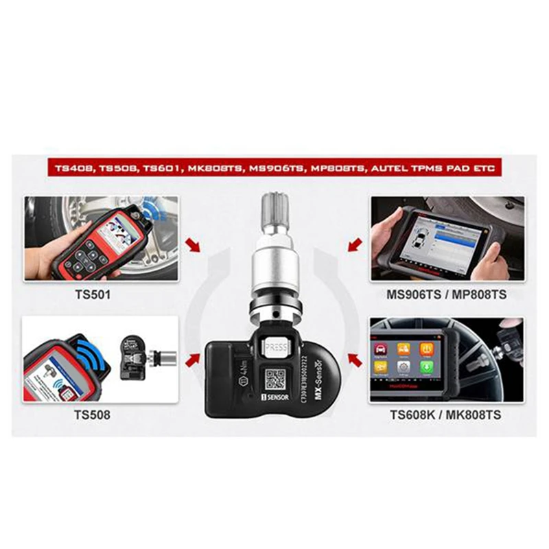 TPMS Sensor Programmable Fit For AUTEL Tire Pressure Monitoring System 433Mhz 315MHZ Sensor Universal 2 In 1