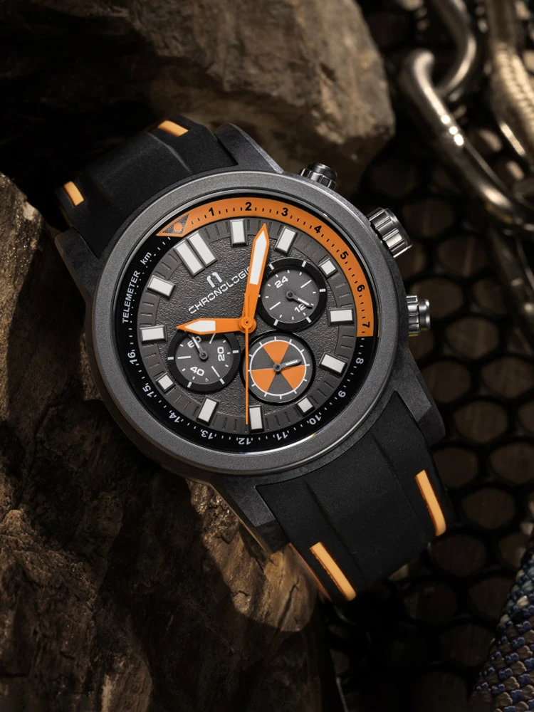 Orologio Militare In Fibra Di Carbonio Cronografo Da Uomo Orologi Sportivi 45Mm Vk63 Chrono Orologi Da Polso Al Quarzo Orologi Luminosi Chronologia 20