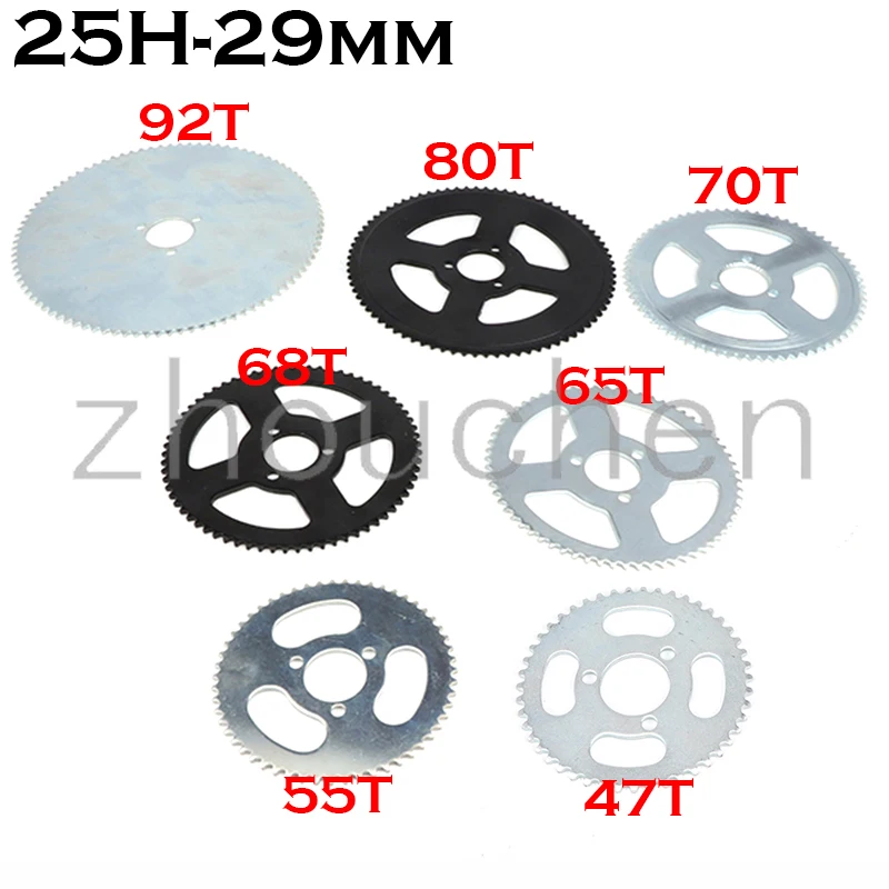 25H 47t 55t 65t 68t 70t 80t 92t Tooth 29MM Rear Sprocket for 47CC 49CC Mini Moto ATV Quad Dirt Pit Pocket Bike