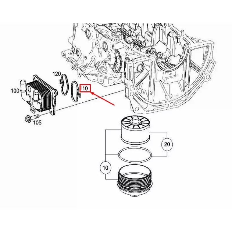 Oil Cooler Sealed 2829970145 A2829970145 21304-00Q0B 213045174R For Mercedes-Benz Nissan Juke Reynolds Clio 2013 -