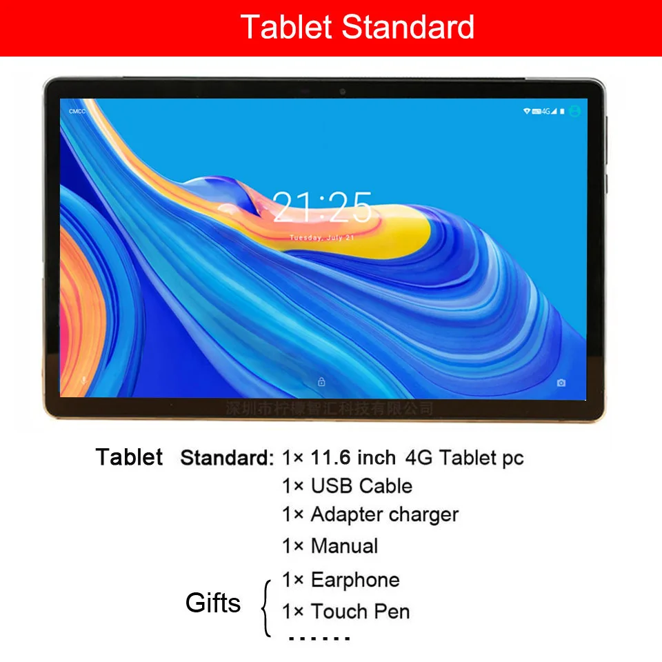 newest galaxy tablet 2022 Upgraded 4G Network 2 in 1 Tablet Laptop With Keyboard 128GB ROM Tablet Android 11.6 Inch Tablet GPS 2560*1600 cheap tablet with stylus Tablets