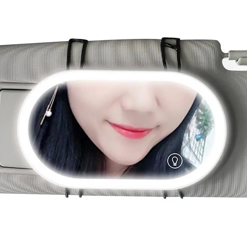 자동차 바이저 화장대 거울, 자동차 메이크업 거울, 23 LED 조명, 자동차 일반 터치 스크린