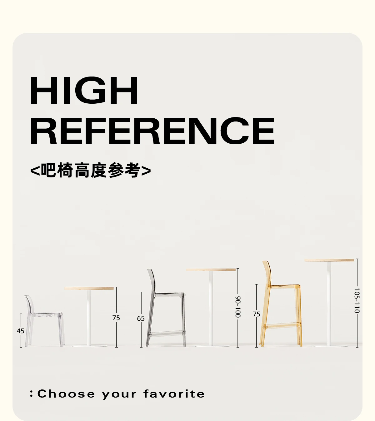 Scandinavian Style Transparent Acrylic Bar Stools Light Luxury Simple High Chair for Cafe Milk Tea Store Household