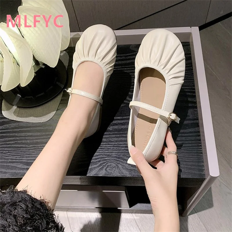 Flat bottom Mary Jane single shoe women's shoes 2023 new summer gentle ballet shoes casual shoes loafers mujer