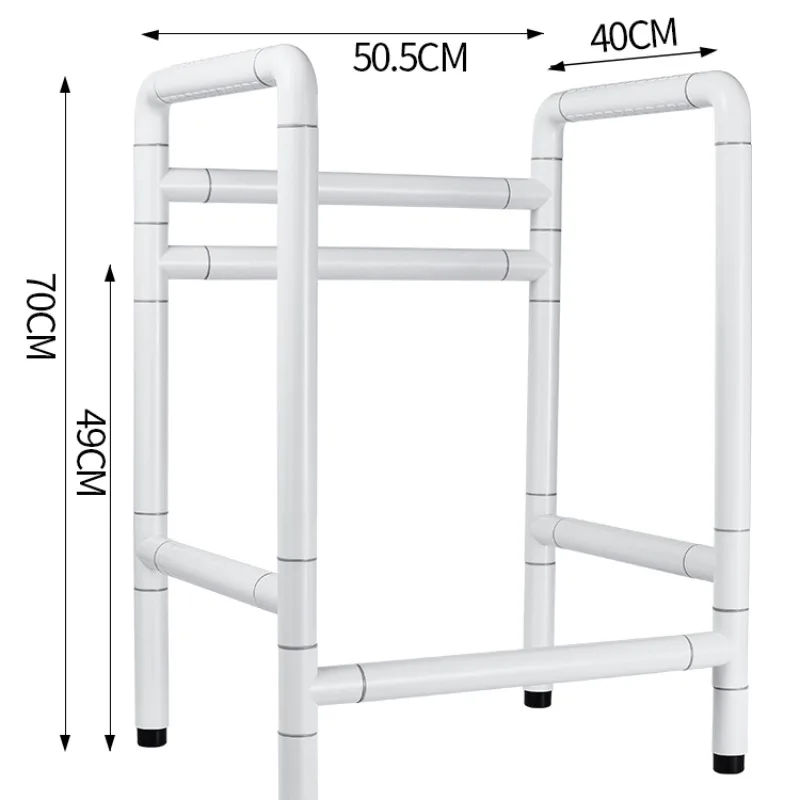 Anti-rollover Toilet Support Frame, Stainless Steel Safety Stand Up Commode Toilet Handrail Toilet Chair for Disabled People 6