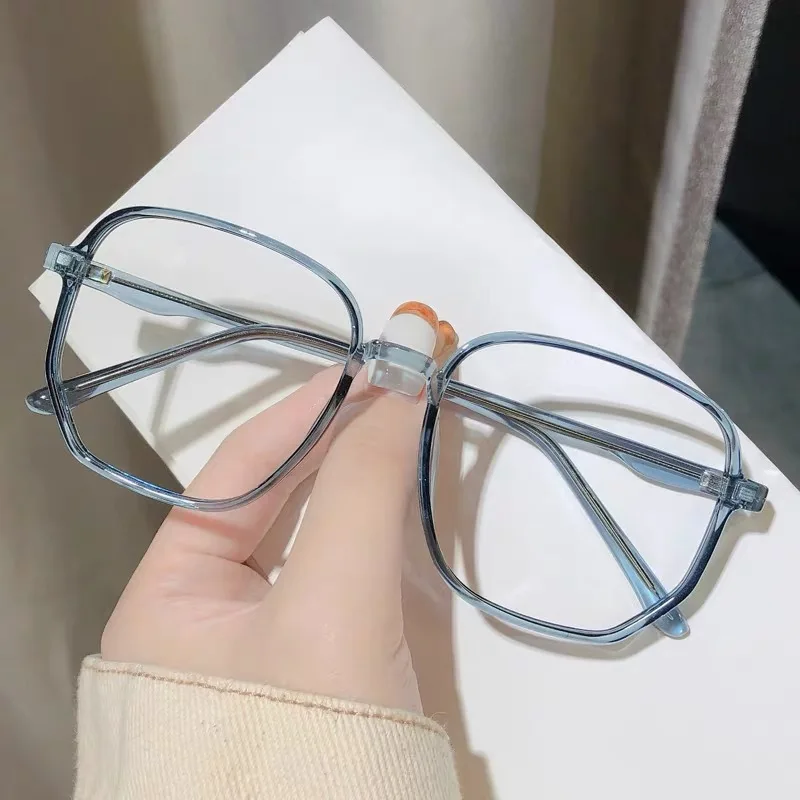 

Myopia Glasses Women Fashion Vintage Anti Blue Light Eye Glasses Men Classic Polygon Retro Large Frame Clear Eyeglasses 0To -600