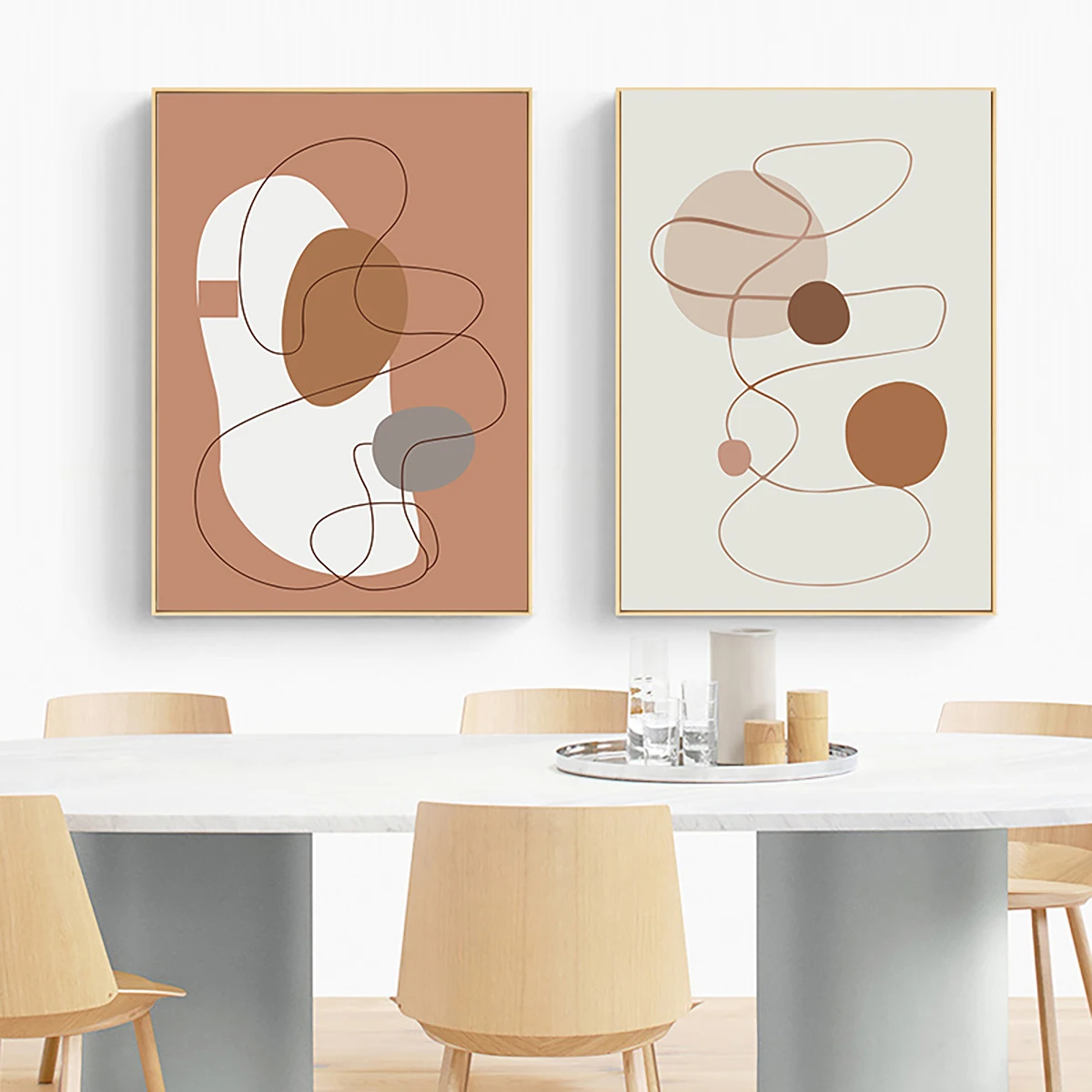 

Geometric lines splicing graphics abstract canvas print painting poster Modern Nordic mural room home decoration
