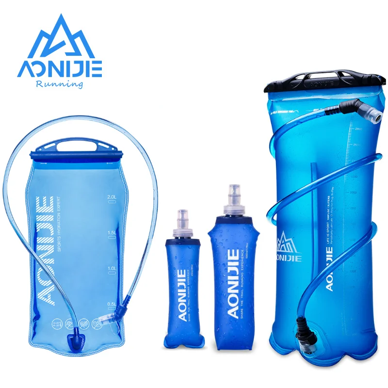 AONIJIE New 2000ML1.5L 2L 3L Outdoor Cycling Running Foldable TPU Water Bag Sport Hydration Bladder for Camping Hiking Climbing 2018 aonijie 5l men women marathon hydration vest pack for 1 5l water bag cycling hiking bag outdoor sport camp running backpack