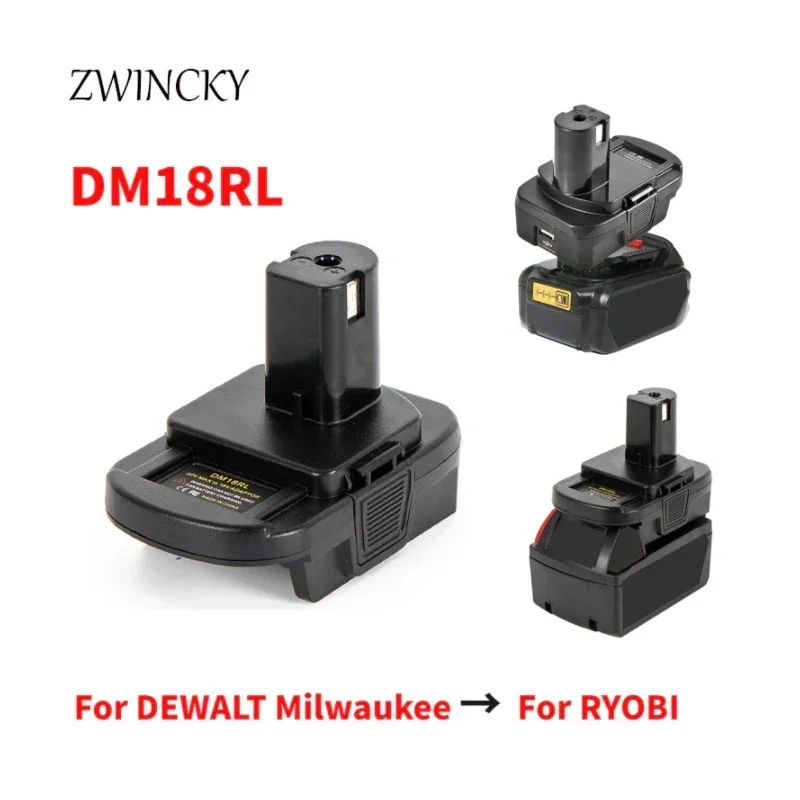 

Адаптер для аккумулятора ZWINCKY DM18RL, USB dm20robfor RYOBI, преобразователь для DEWALT 20 в, для Milwaukee 18 в, адаптер для аккумулятора 18 в