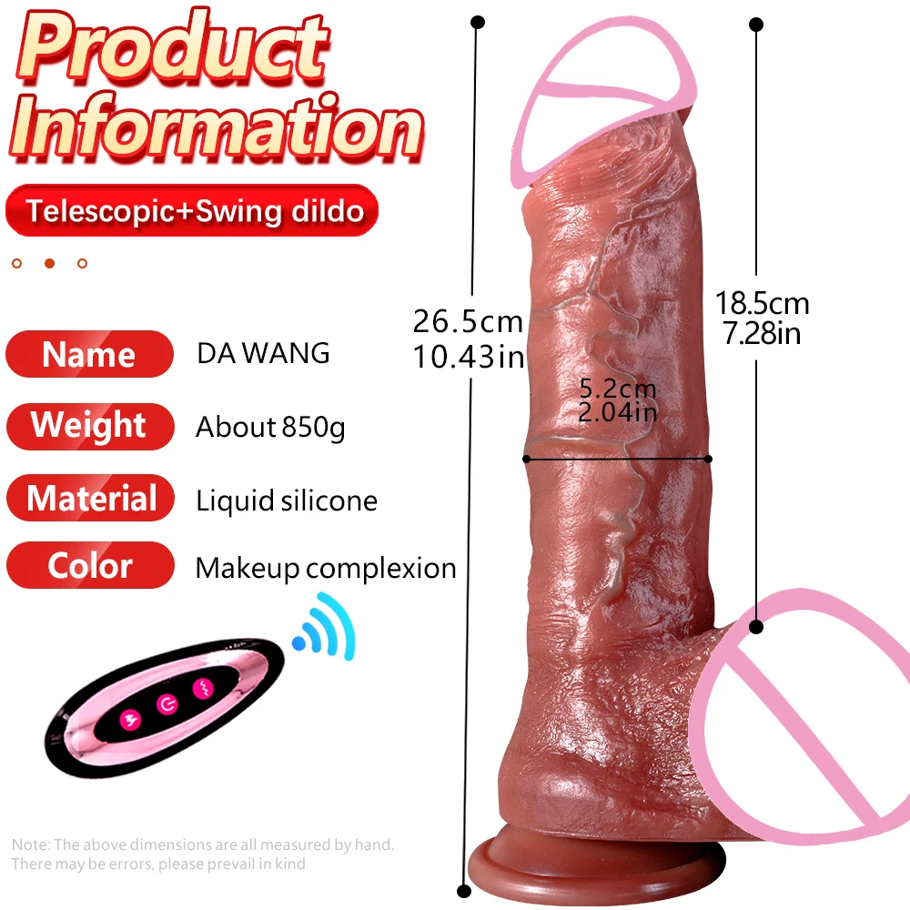 Vibrator Dildo for Woman Men Wireless Telescopic Heating Realistic Big Dick Masturbator Penis G Spot Sex Toys