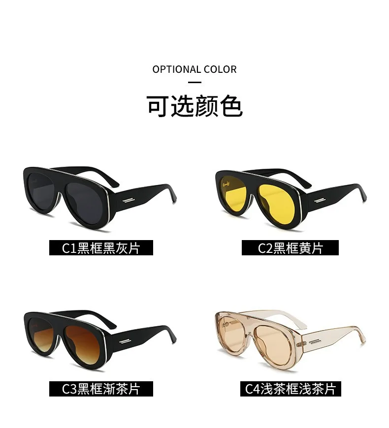 Modische Übergroße Piloten-Sonnenbrille für Damen Luxusmarke Vintage Y2K Punk Sonnenbrillen für Damen Trendige Outdoor-Brillen – Detail 7