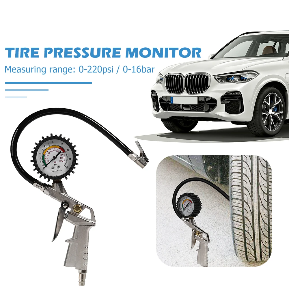 

0-220psi 0-16bar Car Tire Pressure Gauge Pointer Tyre Pressure Inflator Gauge