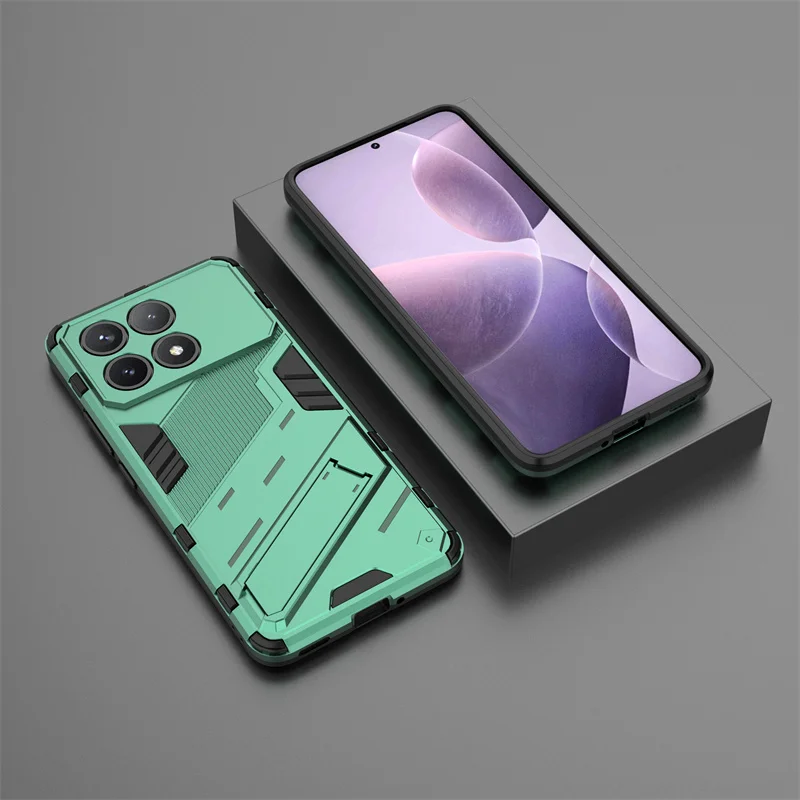 Magnetic Kickstand Shockproof Armor Phone Case - Rugged Protection with Style for Xiaomi Poco F6 Pro 5G