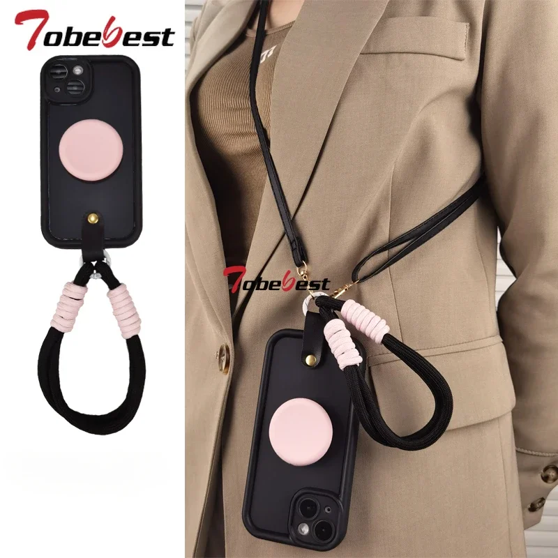 Crossbody Lanyard Necklace Wrist Strap Phone Holder Silicone Case