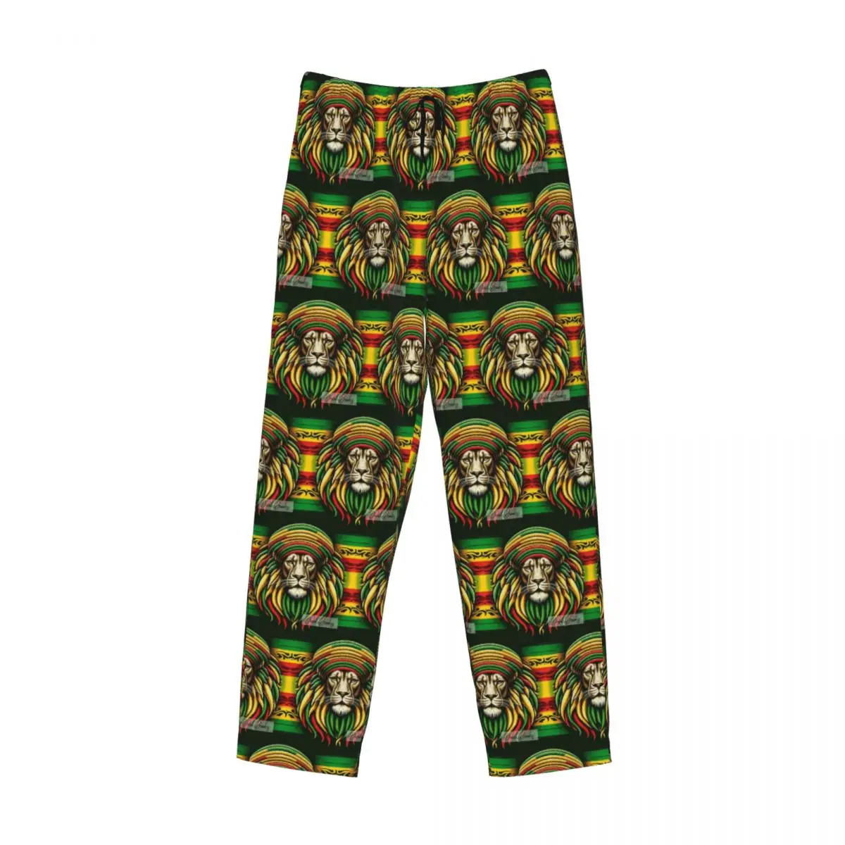 Custom Rastafarian Amaiquina Reggae Rasta Lion Street Skullies Pajama Pants Men Sleepwear Sleep Lounge Bottoms with Pockets