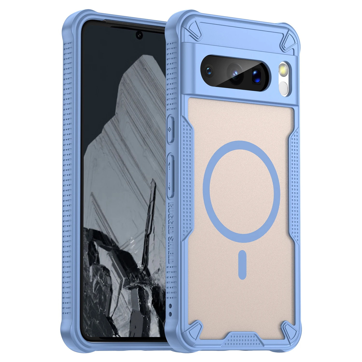 Magnetic Luxury Matte Translucent Armor Shockproof Case with Magsafe Wireless Charging Compatibility