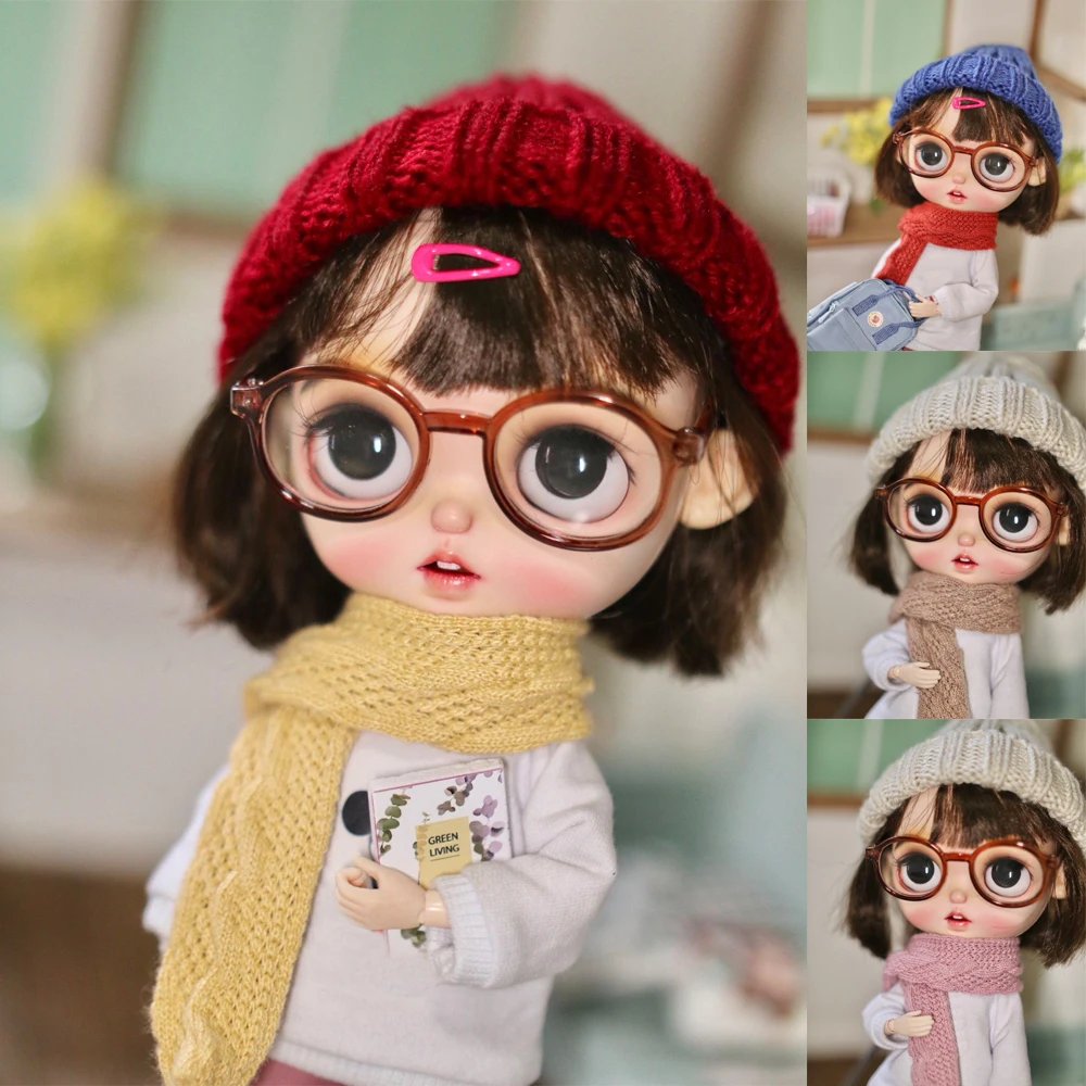 

H01-A016 children handmade toy 1/6 ob24 azone blyth doll clothes beautiful yellow warm scarf 1pcs